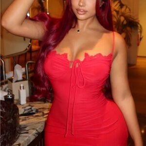 Fashion Nova Alicia Red Mini Dress size: S